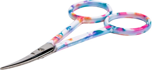 SINGER 4 Inch Forged Embroidery Scissors with Curved Tip for Sewing, Cross-Stiching, Crafts, & More (White Floral Printed, 1-Pack)...