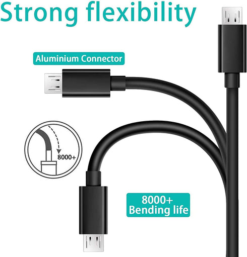 MATEIN Micro USB Cable, 10 FT 3 Pack Extra Long Sturdy Android Charger Cable, Fast PS4 Charging Cable Cord for PS4 Controller, Android, Samsung Ga...