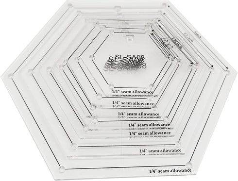 YICBOR Mini Hexagon Quilting Template for Domestic Sewing Machine 1 set = 8pcs#SL-SA08...