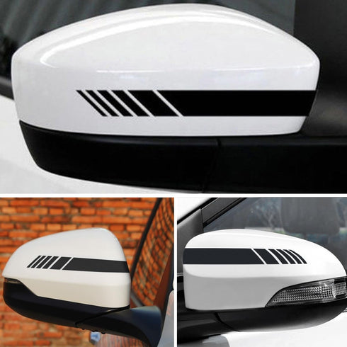 Car Rear View Mirror Stickers, 2Pcs Stripe Graphic PET Reflective Car Body DIY Decor Decals, Auto Exterior Accessories, Universal Side Mirror Deca...
