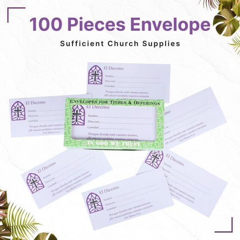 SPANISH ENVELOPE FOR TITHE AND OFFERING 100 COUNT (El Diezmo) CHURCH OFFERING ENVELOPE FOR TITHING...