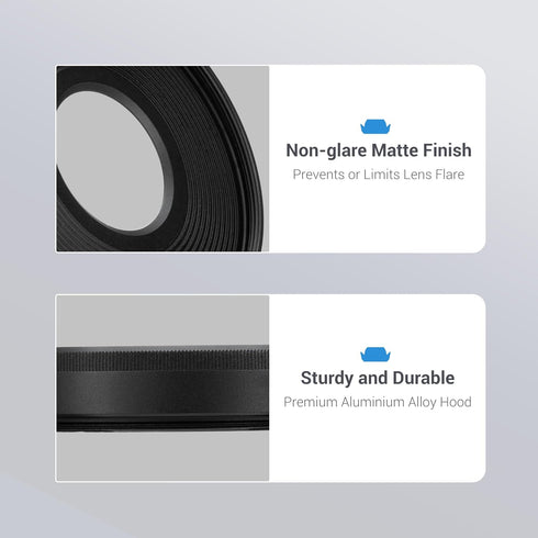 Metal Lens Hood for Canon RF 28mm f/2.8 STM Lens on Canon EOS R50 R100 Camera Replaces Canon EW-55, Compatible with 55mm Filter or Lens Cap...