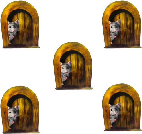5Pc Interesting Scaredy Mice Mouse Hole 3D Wall Sticker Realistic Decor Decal,Kids Room, Classroom, Home, Bedroom, Bookcase, Mice and Men, Childre...