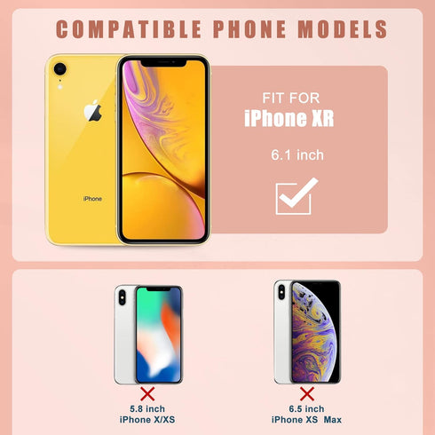 JoySolar for iPhone XR Case Cute Cartoon Case with Makeup Mirror XR Phone Case for Women Teen Girls Funny Cool Unique Protective Cover for iPhone ...