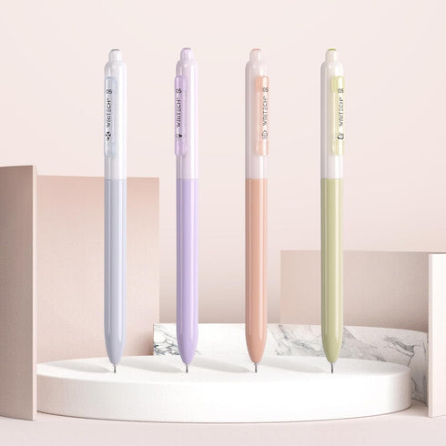 WRITECH Gel Pens Fine Point:0.5mm Silent Retractable Extra Fine Needle Point Smooth Writing Pen Set No Smear Smudge Black Large Ink Click Pen Non ...