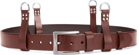 Leather Tool Belt Suspender Loops Heavy Duty Strap Connectors Accessories (Attachment 4-Piece Set) (brown)...