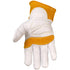 Caiman Premium Goat Grain TIG/MIG Welding Gloves, Wool Insulated Back, Scalloped Cuff, Boarhide Palm, White/Gold, Small (1871-3)...