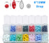 6x12mm Teardrop Crystal Beads, 280pcs Faceted Glass Beads in 14 Colors, DIY Gemstone Beads for Jewelry Making, Craft Supplies for Necklaces, Brace...