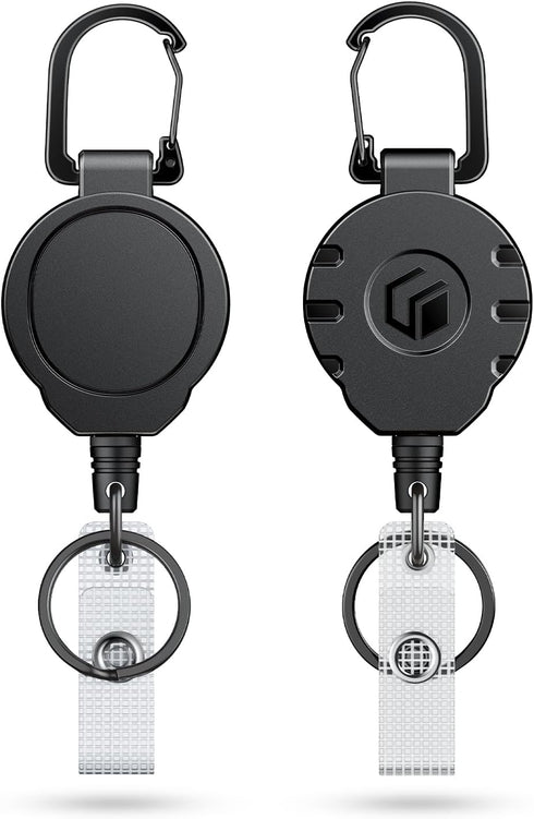 Uniclife Retractable Keychain for Badge Holder Heavy Duty Badge Reel for up to 8 oz Strong ABS Casing with Stainless Steel Spring Coil 31.5 Inch S...
