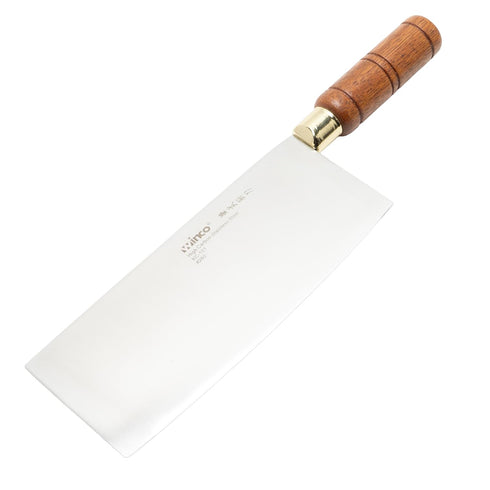 Winco Blade Chinese Cleaver w/ wooden handle – blade 8”x3 ½” overall length 12 ½”...