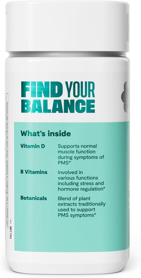 HABIT PMS Support Supplement for Women (60 Capsules) - Supports Premenstrual Symptoms & Stress, Hormone Balance, Mood, B Vitamins, Vitamin D, Chas...
