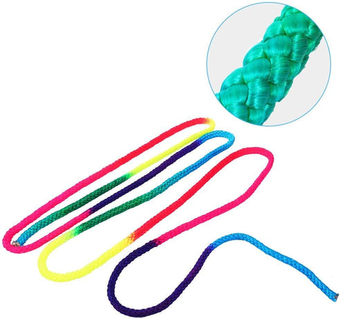 Gymnastics Art Rope, 2.8m/110inch Nylon Rainbow Color Rhythmic Gymnastics Rope Solid Competition Arts Training Rope Gymnastic Skipping Rope for Ex...