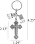 PHAETON 20PCS Cross Key Chains Jesus Cross Book Holy Bible Pendants Keyrings Religious Door Car Key Holders Jesus Key Rings Religious Favors for C...