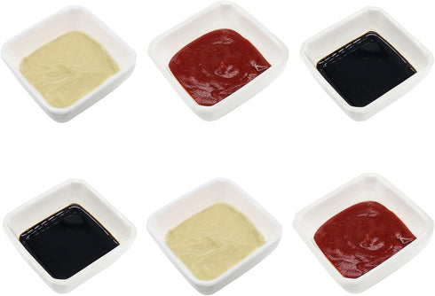 5 Ounce 6 Pack Ceramic Dip Bowls Set Porcelain Dip Mini Bowls Soy Sauce Dish/Bowls - Good for Tomato Sauce, Soy, BBQ and Other Party Dinner (White...