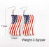 American Patriotic Wood Earrings Set American Flag Red White and Blue Heart Teardrop Earrings for Women 4th of July Independence Memorial Day Dang...