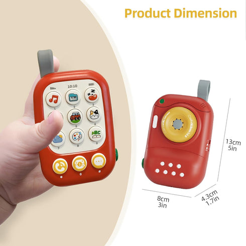 Baby Cell Phone Toy for Boys Girls 6 12 18 Months, Musical Soothing Piano Song Learning, Early Educational Camera Sound Activities Pretend Play, M...
