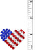 Rosemarie & Jubalee Women's USA Patriotic American Flag Crystal Rhinestone Heart Brooch Lapel Pin, 1.5"...