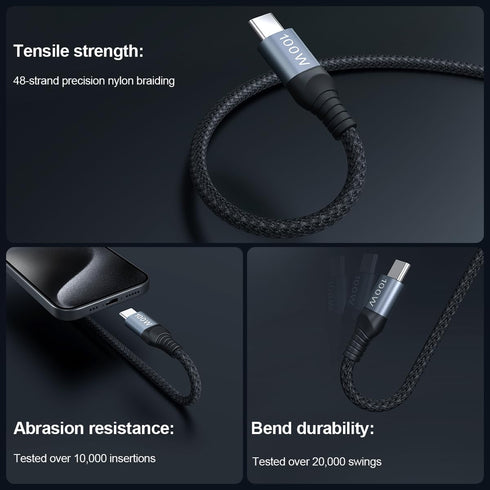 Nillkin Lightning & USB-c 2-in-1 Charging Cable,4.9 ft USB C to Lightning & USB C to USB C Long Fast Charger Cord for 15 14 13 12 11 Pro/max,iPad ...