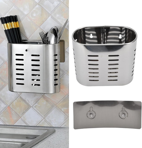 Fdit Household Wall Mount Utensil Drying Racks,Cooking Utensil Holder Flatware Hanging Organizer Drying Racks with Hollow Design for Spoons Knives...