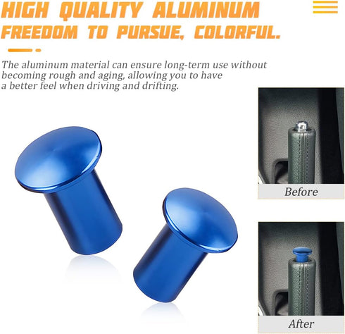 Turn Knob Drift Button, 2 Pcs E-Brake Handle Handbrake Emergency Cover, Hand Spin Turn Lever Knob Lock Button, Aluminum Replacement Car Accessorie...