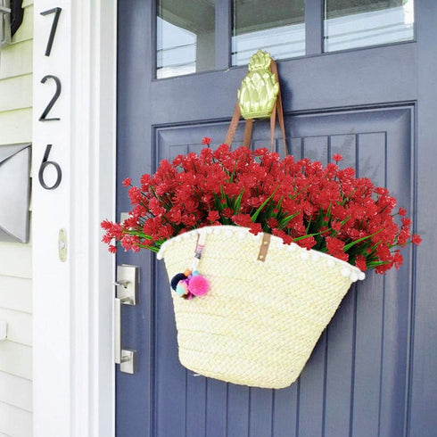 GREENRAIN 6 Bundles Artificial Flowers Lotus Outdoor Fake Flowers for Decoration UV Resistant No Fade Faux Plastic Plants Garden Porch Window Box ...