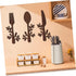 Yardenfun 3pcs Wooden and Fork Pendant Kitchen Utensils Wall Sign Fork and Spoon Wall Decor Wood Spoon Fork Sign Farmhouse Wooden Wall Plaque Coun...