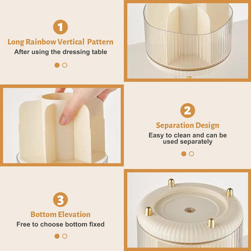 360° Rotate Makeup Brush Holder Organizer, Makeup Organizers Countertop,Transparent Makeup Organizer and Skincare Storage for Vanity, Desktop, Bat...