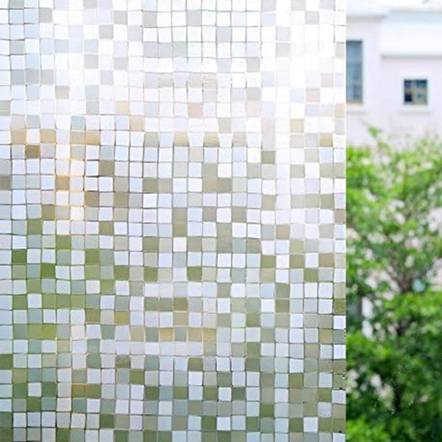 Bloss Window Privacy Film Stain Glass Frosted Window Film Decorative Windows Cover Small Mosaic Heat Control Glass Film for Home Office,17.7 x 78....