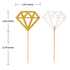 Topoox 50 Pack Gold Glitter Diamond Ring Donut Toppers Cupcake Picks for Bridal Shower Engagement Party Decorations...