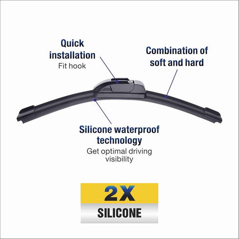 5 PLUS® Silicone 22 and 21 inch windshield wiper blades Replacement For JEEP Grand Cherokee 2021-2011/DODGE Durango 2022-2011/TOYOTA Tacoma 2014-2...