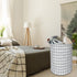 CLOCOR Collapsible Round Laundry Hamper/Large Storage Basket/Toys Bin/Boys and Girls Hamper/Room Decor (White check)...