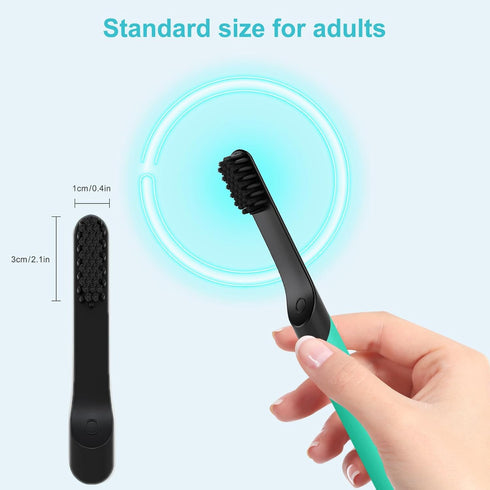 Toothbrush Replacement Heads for Quip, Adult Refill Electric Toothbrush Heads, Black, Pack of 4...