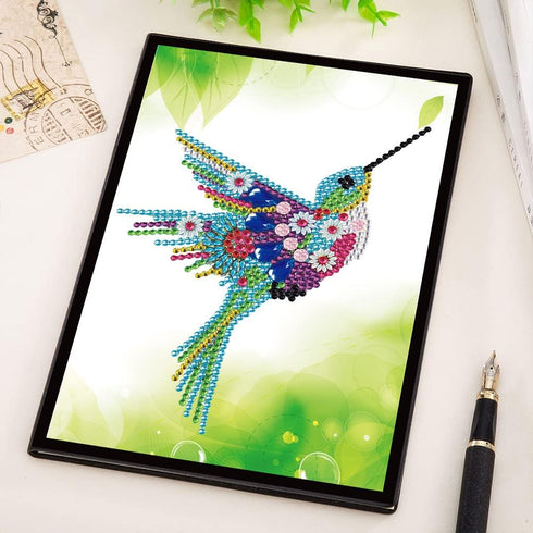 5D Notebook with Diamond Art Painting Art DIY Hummingbird Cover Crystal Cross Stitch Special Shaped Diamond Kits Writing Sketchbook Journal Dairy ...