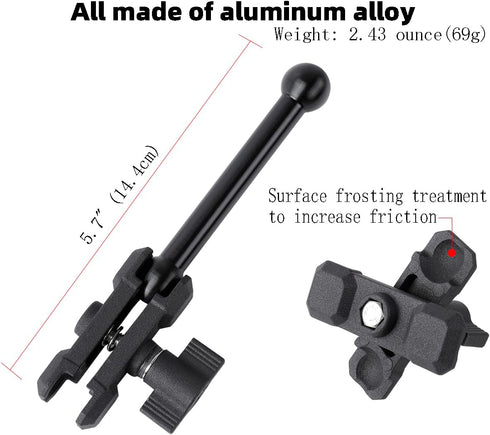 5.7" Length 17mm Ball Mount Extension Arm with17mm Double Ball Adapter, 360° Rotation Extension Rod for Car Cup Cellphone Holder Tablet Stand Air ...