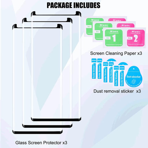 Galaxy S8 Plus Screen Protector, 3 Pack Tempered Glass Screen Protecto?3 Pack ?3D Glass 9H Hardness Tempered Glass Screen Protector for Samsung Ga...