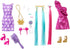Barbie Doll with Extra-Long Blonde Rainbow Hair & Color-Block Polka Dot Dress, Plus 10 Hair & Fashion Accessories...