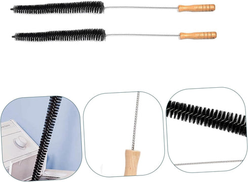 2pcs Washing Machine Cleaning Brush Sink Drain Brush Cleaner Tool Cleaner Brush Washing Machine Tube Cleaning Brush Clothes Dryer Filter Hard Bris...