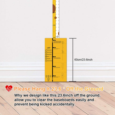 Baby Height Growth Chart Ruler for Kids Room Decor,3D Movable Giraffe Height Ruler Nursery Animal Wall Decals...