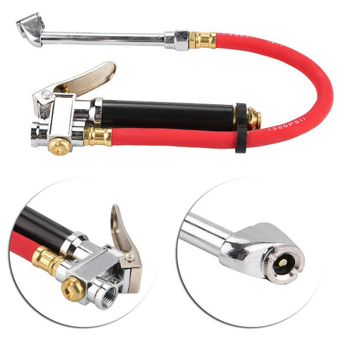 Air Compressor Hose Tool Kit Handheld Car Air Tire Pressure Filler Fill Inflator Gauge Dual Chuck...