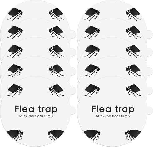 Flea Trap Sticky Pads Refills, 10 Pack 7.1 Inch Flea Trap Refills, Flea Trap Refill Discs, Non-Toxic Eco-Friendly Flea Trap Light Pads, Natural Fa...