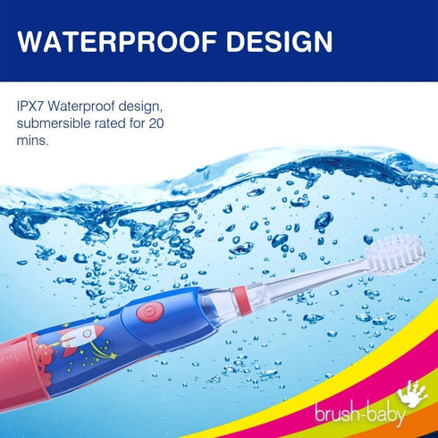 B07YVKSLHYBrush?Baby - KidzSonic Rocket Kids Electric Toothbrush for Ages?3+ with Disco LED Lights, Gentle Sonic Vibrations, 2-Minute Smart Timer ...