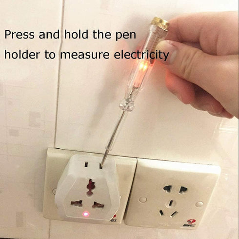 2pcs 100-500V Flathead Screwdriver Electric Pen Circuit Tester Pen 3MM...