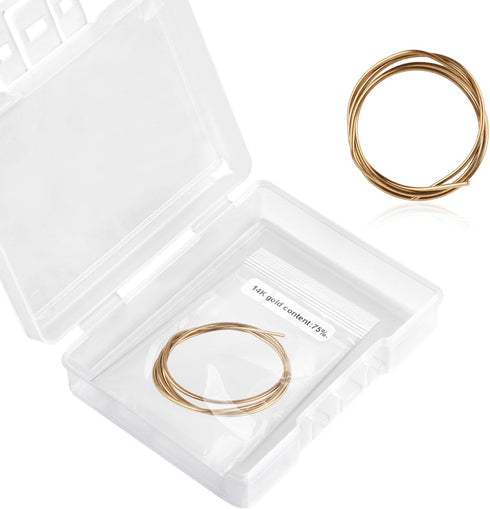 14K Gold Solder Wire for Jewelry Making, 6.3 Inch Long Easy Solder Gold Solder Flux for Jewelry Repair Electronics Plumbing (Melting Temperature 1...