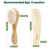 haakaa Baby Hair Brush and Comb Set for Newborns & Toddlers, Natural Hair Comb Wooden Comb Perfect Baby Shower and Registry Gift - Ideal for Cradl...