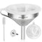 HAUSPROFI Stainless Steel Funnel, 5.1 inch 304 Stainless Steel Kitchen Funnel with 200 Mesh Food Filter Strainer for Transferring Liquids, Oil, Ma...