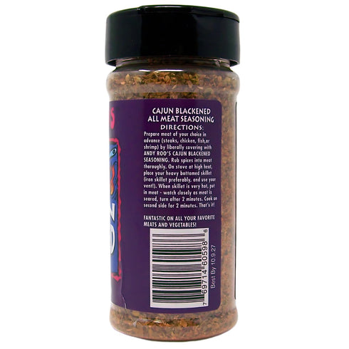 Andy Roo's Cajun Blackened Seasoning, 4 Ounce Shaker (Salt-Free Blend)....