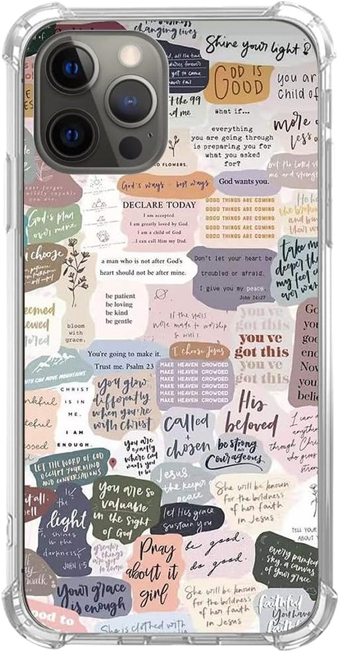 Bible Verses Aesthetic Case Compatible with iPhone 11 Pro, Cute Indie Christian Postive Quotes Case for iPhone 11 Pro for Teens Men and Women, Tre...