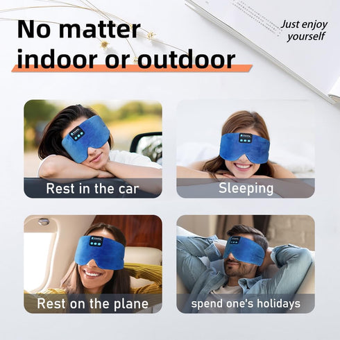Sleep Headphones Bluetooth Eye Mask Soft Headband Headphones Blackout Sleep Mask Side Sleeper Wireless Sleep Headset Earbuds Speaker Microphone Tr...