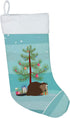 Caroline's Treasures BB9240CS Eurasian Beaver Christmas Christmas Stocking, Teal Fireplace Hanging Stockings Christmas Season Party Decor Family H...