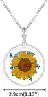 Multi-Colored Pressed Daisy & Queen Anne's Lace Flowers 1.14" Round Circle Drop Dangle Hook Earrings, 7 Colors...